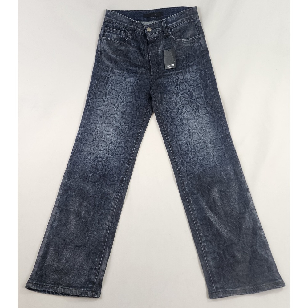 Joe's Honor jeans womens W 27 blue animal print coated HR straight $188 ladies